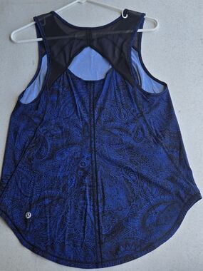 lululemon athletica Navy Paisley Mesh-Back Tank
